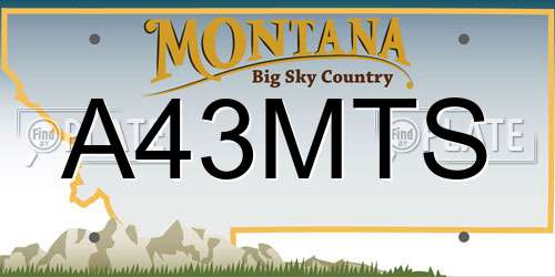 A43MTS Montana License Plate