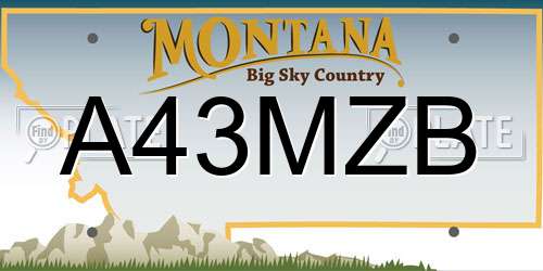 A43MZB Montana License Plate