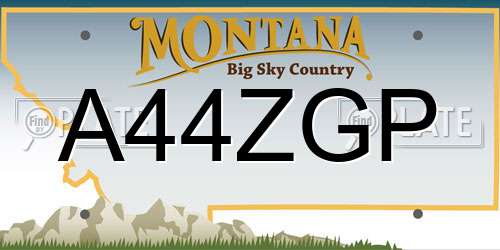 A44ZGP Montana License Plate