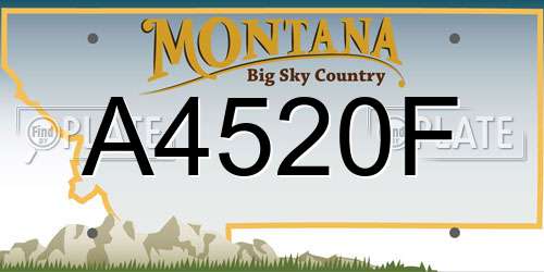 A4520F Montana License Plate