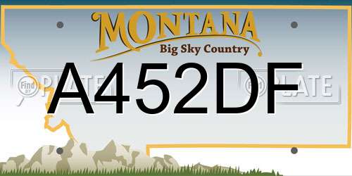 A452DF Montana License Plate
