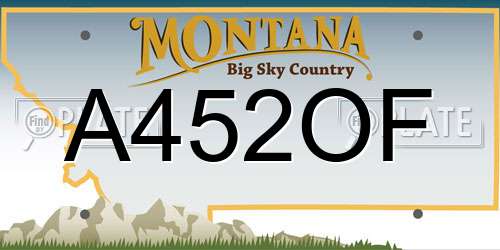 A452OF Montana License Plate