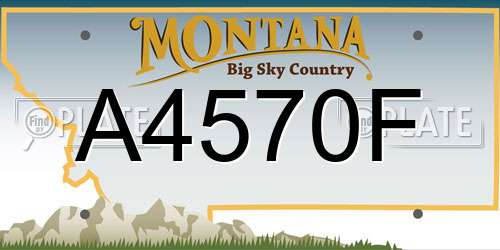 A4570F Montana License Plate
