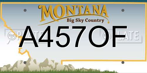 A457OF Montana License Plate