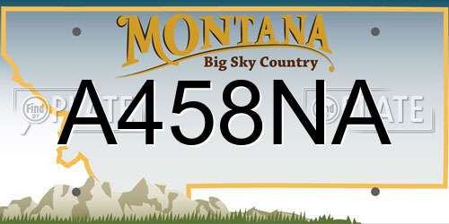 A458NA Montana License Plate