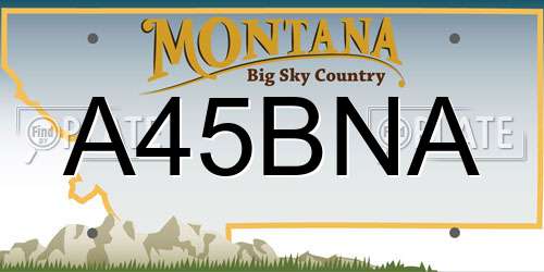 A45BNA Montana License Plate