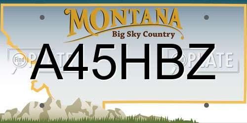 A45HBZ Montana License Plate