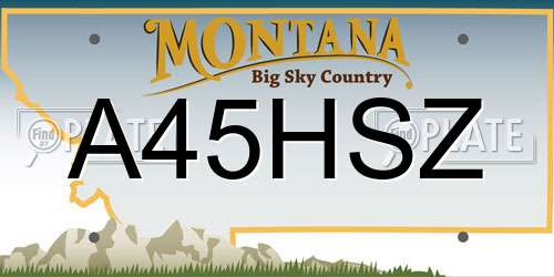 A45HSZ Montana License Plate