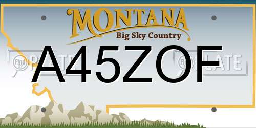A45ZOF Montana License Plate