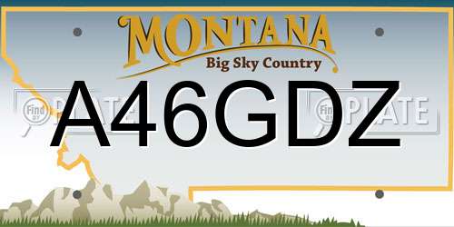 A46GDZ Montana License Plate