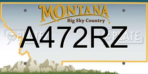 A472RZ Montana License Plate