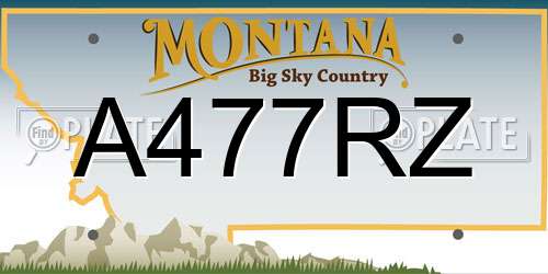A477RZ Montana License Plate
