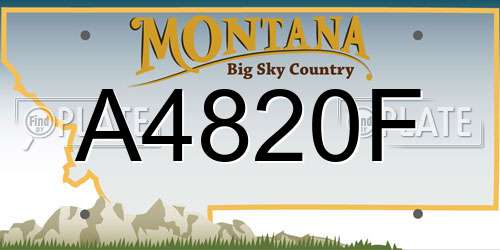 A4820F Montana License Plate