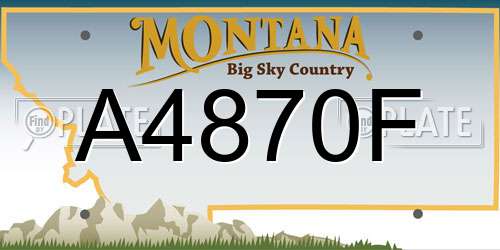 A4870F Montana License Plate