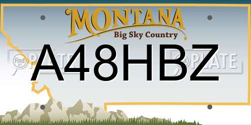 A48HBZ Montana License Plate