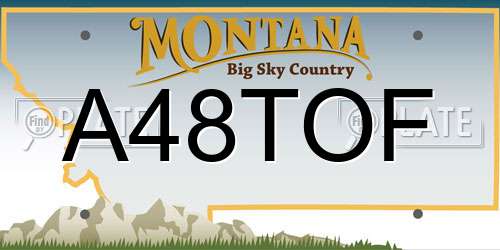 A48TOF Montana License Plate