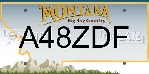 A48ZDF Montana License Plate