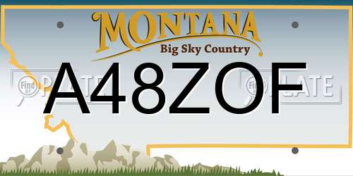 A48ZOF Montana License Plate