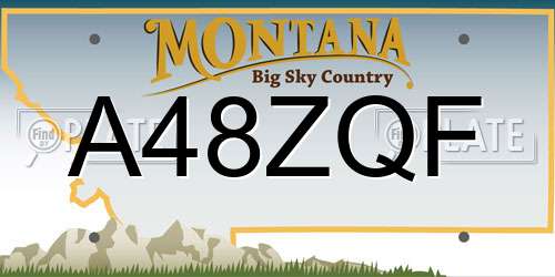 A48ZQF Montana License Plate