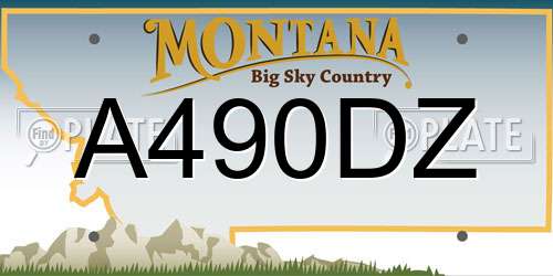 A490DZ Montana License Plate