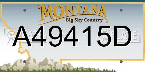 A49415D Montana License Plate