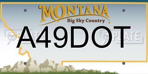 A49DOT Montana License Plate