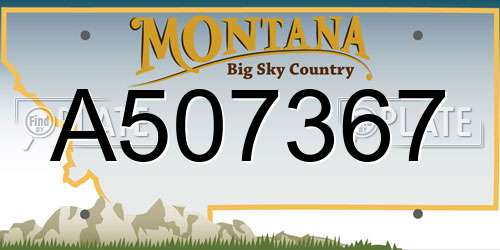 A507367 Montana License Plate