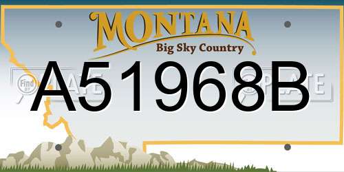 A51968B Montana License Plate
