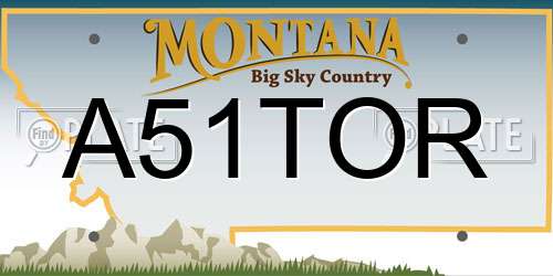 A51TOR Montana License Plate