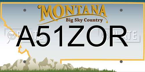 A51ZOR Montana License Plate