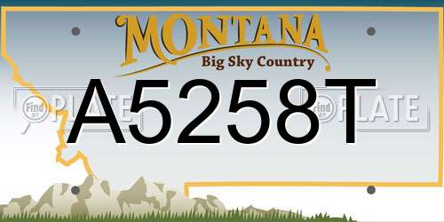 A5258T Montana License Plate
