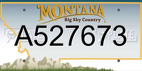 A527673 Montana License Plate