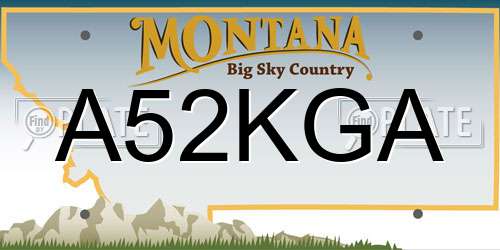 A52KGA Montana License Plate
