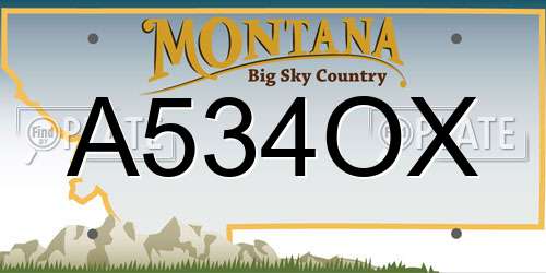 A534OX Montana License Plate