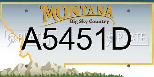 A5451D Montana License Plate