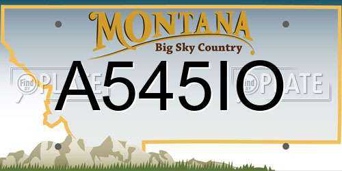A545IO Montana License Plate