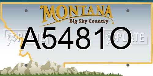A5481O Montana License Plate