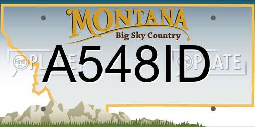 A548ID Montana License Plate