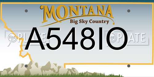 A548IO Montana License Plate