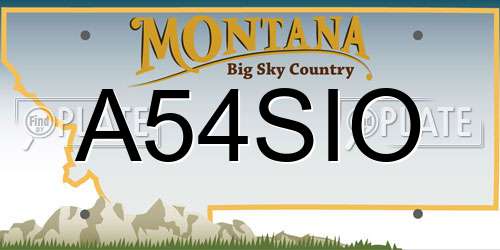 A54SIO Montana License Plate