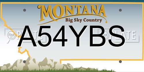 A54YBS Montana License Plate