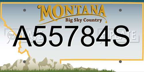 A55784S Montana License Plate