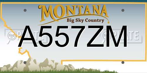 A557ZM Montana License Plate