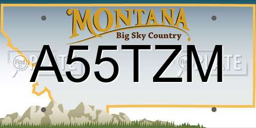 A55TZM Montana License Plate