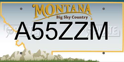 A55ZZM Montana License Plate