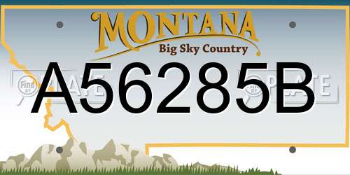 A56285B Montana License Plate