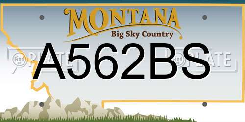 A562BS Montana License Plate