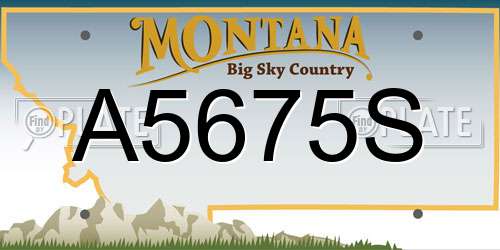 A5675S Montana License Plate