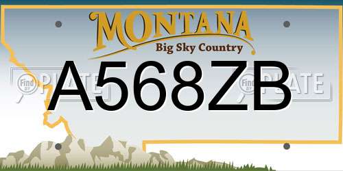 A568ZB Montana License Plate