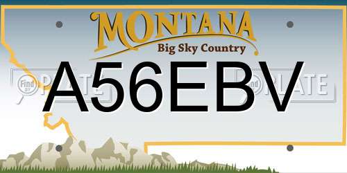 A56EBV Montana License Plate